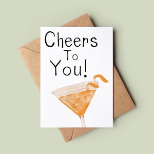 Happy Birthday Cheers To You Card - Funny Cheers Birthday Card - Watercolour Greetings Card - Customised Birthday Card - Joke Bday Card