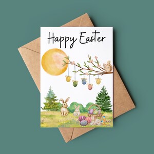 Carte Joyeuses Pâques - Carte personnalisée - Carte de Pâques - Carte de vœux - Carte de Pâques personnalisée - Carte de vœux faite à la main - Carte de lapin de Pâques