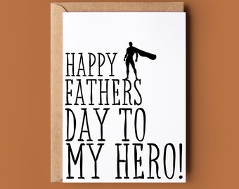 Tarjeta divertida del Día del Padre para papá - Tarjeta de papá superhéroe en el mundo - Tarjeta de felicitación de broma - Regalo del Día del Padre - Tarjeta de padrastro - Tarjeta ingeniosa