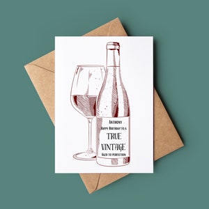 Alles Gute zum Geburtstag True Vintage Karte - Lustige Geburtstagskarte - Wein Grußkarte - Individuelle Geburtstagskarte - Wein Liebhaber Karte - Karte Für Papa