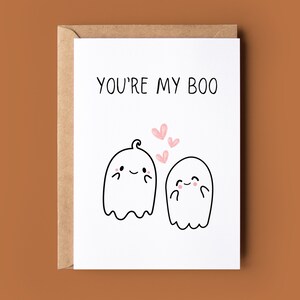 Happy Valentine&#39;s Day Card - Ghost Pun Card - Romantic Valentines Card - Cute Valentine Card - Card For Anniversary - Funny Valentine Card