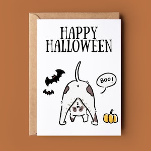 Carte d'Halloween chien grossier - carte d'Halloween chien drôle - carte d'Halloween blague - carte d'Halloween fantasmagorique - carte des amoureux des animaux - Saint-Sylvestre