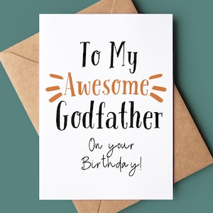 Cartão de aniversário incrível do padrinho - Cartão de cumprimentos para o padrinho - Cartão de feliz aniversário do padrinho - Cartão para o padrinho