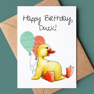 Alles Gute zum Geburtstag Ente Karte - Lustige Geburtstags Ente Karte - Ente Grußkarte - Individuelle Geburtstagskarte - Niedliche Geburtstagskarte Tierliebhaber