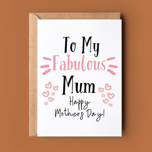 Favoloso biglietto per la festa della mamma - Biglietto d'auguri per la festa della mamma - Biglietto per la mamma - Regalo per la festa della mamma - Biglietto personalizzato - Biglietto per la migliore mamma - Biglietto per lei