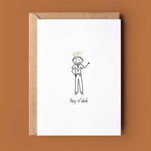 Carte drôle de fête des pères pour papa et grand-père - Carte meilleur papa du monde - Carte du roi des papas - Cadeau de fête des pères - Carte beau-père - Carte pleine d'esprit