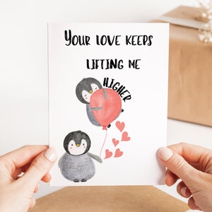 Pinguïn gelukkige verjaardag kaart - gepersonaliseerde kaart - Valentijnsdag kaart - gelukkige verjaardag aangepaste pinguïn kaart - dierenvriend kaart