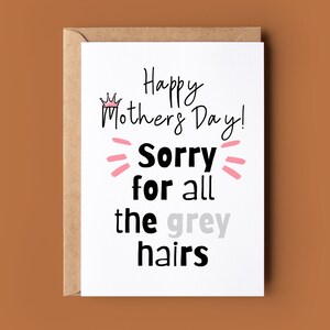 Funny Mothers Day Card - Mothers Day Greeting Card - Card For Mum - Mothers Day Gift - Personalised Card - Joke Card For Mum - Card For Her