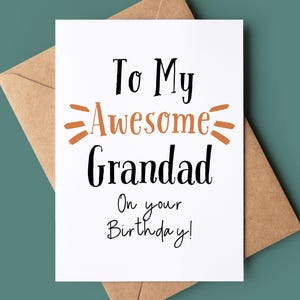 Impresionante tarjeta de cumpleaños para abuelo - Tarjeta de felicitación para abuelo - Tarjeta de feliz cumpleaños para abuelo - Tarjeta para abuelo - Tarjeta de cumpleaños para abuelo