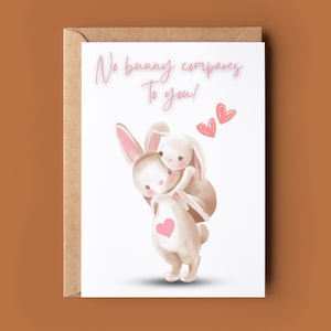 Biglietto di anniversario Bunny Pun - Biglietto di anniversario personalizzato - Biglietto amante del coniglio - Biglietto di anniversario carino - Biglietto per lui - Biglietto per lei