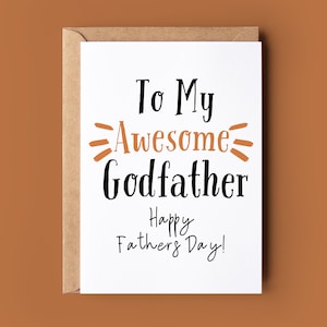 Día de los Padres Gordfather - Tarjeta de Felicitación del Padrino - Tarjeta para el Padrino - Tarjeta del Día de los Padres para el Padrino - Tarjeta de Ahijado - Mejor Padrino