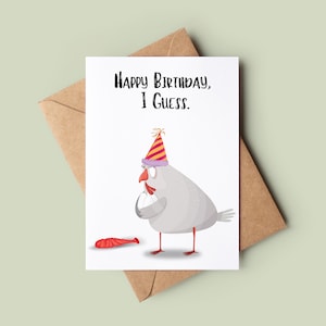 Carte de joyeux anniversaire - carte d'anniversaire drôle - carte de voeux de blague de poulet - carte d'anniversaire grincheux - carte d'amant d'animal - carte d'amant de poulet