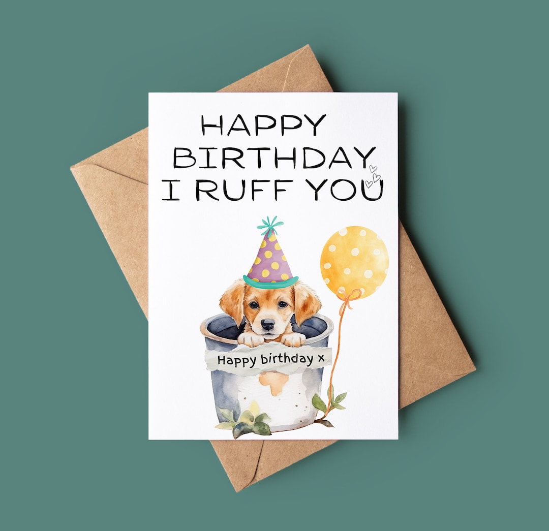 Happy Birthday From the Dog Card - Funny Dog Birthday Card - Cute Dog ...