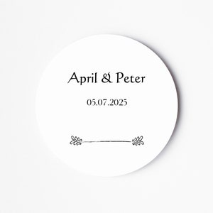 Hochzeitsetiketten-Aufkleber – personalisierte Braut- und Bräutigam-Namensaufkleber – Konfetti-Etikett – Hochzeits-Gastgeschenk-Aufkleber – moderne Hochzeitsaufkleber