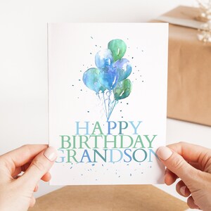 Carte d'anniversaire petit-fils - carte d'anniversaire ballon pour enfant - carte d'anniversaire petit-fils personnalisée - carte de voeux pour enfant - carte pour petit-fils