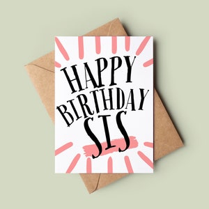 Tarjeta de feliz cumpleaños para hermana - Tarjeta de cumpleaños personalizada para hermana - Tarjeta de felicitación para hermanos - Tarjeta de cumpleaños para hermana - Tarjeta de cumpleaños para hermana