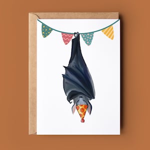 Carte de joyeux anniversaire chauve-souris - carte d'anniversaire Halloween - carte d'Halloween drôle - carte d'anniversaire fantasmagorique - carte d'anniversaire Hallows Eve - carte d'anniversaire chauve-souris mignonne
