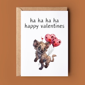 Happy Valentine's Day Card - Hyena Woordspeling Card - Romantische Valentijnsdag Kaart - Leuke Valentijnskaart - Kaart voor verjaardag - Kaart voor haar en hem
