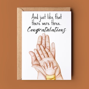 Luego hubo tres tarjetas de felicitaciones para bebés - Tarjeta de felicitaciones para bebés nuevos - Tarjeta de felicitaciones para bebés de acuarela - Tarjeta para nuevos padres