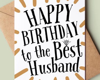 Beste Ehemann-Geburtstagskarte - Glückwunschkarte für Ehemann - alles Gute zum Geburtstagkarte - Karte für Ehemann - Karte für Herrn - nette Bday Karte