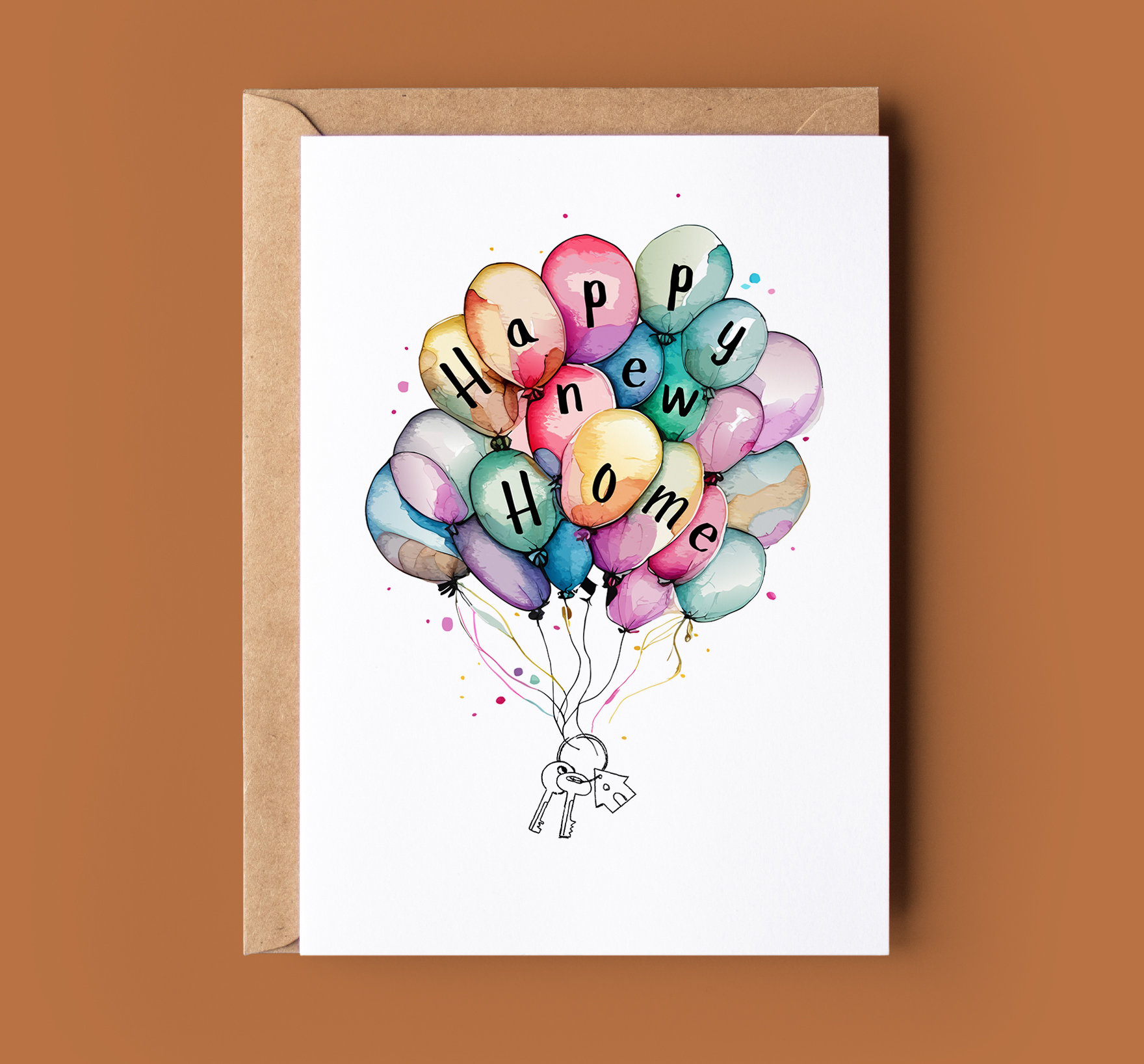 Congratulations New Home Card - Funny Moving House Card - Cute Balloon ...