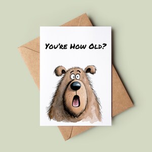 Carte de joyeux anniversaire ours - carte d'anniversaire drôle d'ours choqué - carte de voeux grossier - carte de vieillesse - carte d'amant d'ours - carte d'anniversaire de blague