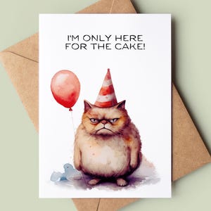 Carte d'anniversaire drôle de chat - carte d'anniversaire de chat grincheux - carte de voeux de chat - carte d'amant de chat - carte d'anniversaire de blague - carte de chat - Bday grossier