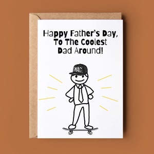 Carte drôle de fête des pères pour papa - carte le papa le plus cool du monde - carte de voeux blague - cadeau de fête des pères - carte beau-père - carte pleine d'esprit