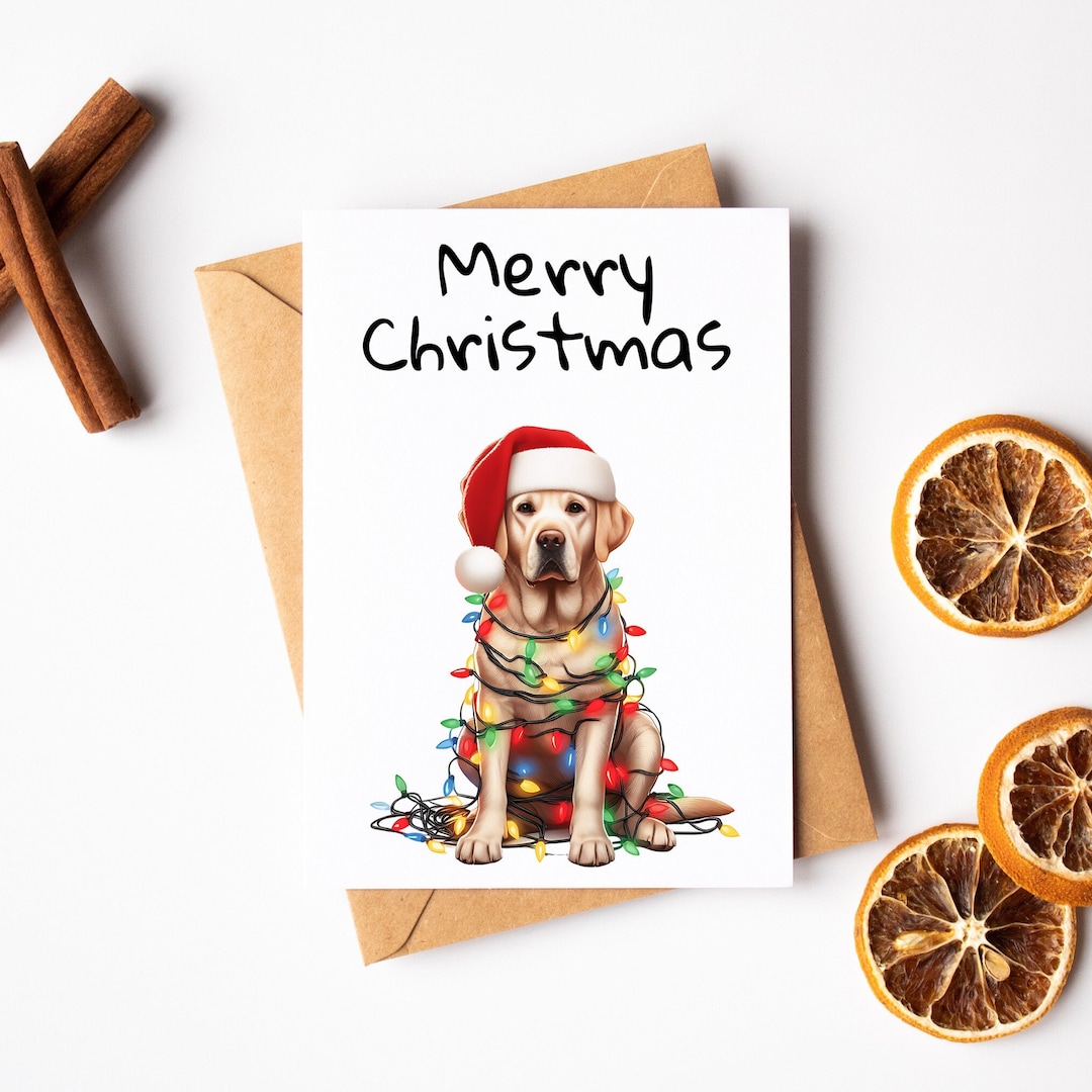 Dog Merry Christmas Card - Cute Labrador Christmas Card - Funny ...