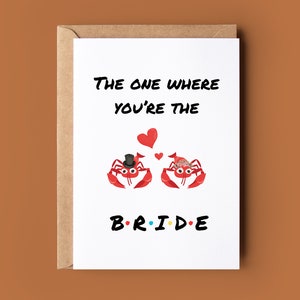 Jolie carte de la mariée - carte de voeux de mariage pour un ami - carte de mariage pour une émission de télévision - carte de mariage pour la mariée - carte de félicitations homards