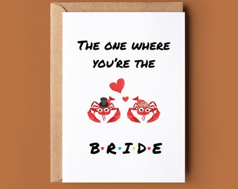 Cute You&#39;re The Bride Card - Marriage Greeting Card For Friend - Tv Show Wedding Card - Wedding Card For Bride - Lobsters Congrats Card