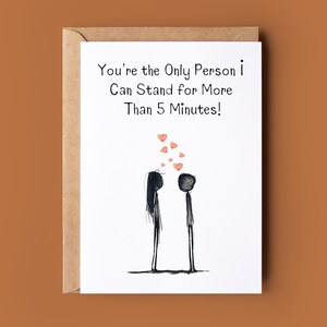Biglietto di auguri per San Valentino - Biglietto con simpatico omino stilizzato - Biglietto romantico per San Valentino - Biglietto di auguri carino per San Valentino - Biglietto per anniversario - Biglietto per lui