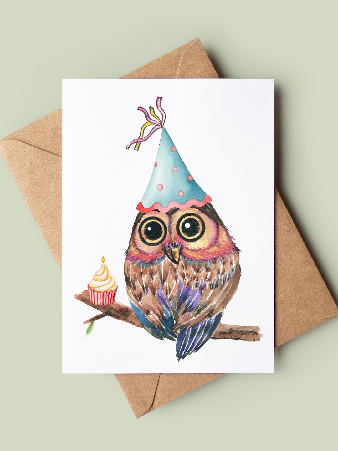 Owl Happy Birthday Card - Funny Birthday Card - Cute Owl Greetings Card ...