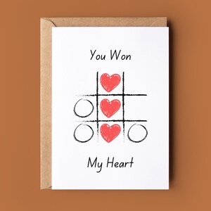 Carte d'anniversaire drôle - jolie carte de voeux vous avez gagné mon coeur - carte de Saint-Valentin romantique pour mari - carte d'anniversaire blague pour femme