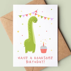 Tarjeta de cumpleaños de dinosaurio divertido - Tarjeta de felicitación de juego de palabras de dinosaurio - Tarjeta de cumpleaños personalizada - Tarjeta de cumpleaños de los niños - Tarjeta de cumpleaños para niños