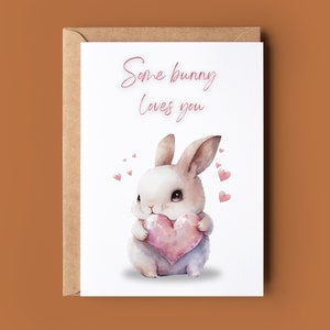 Biglietto di anniversario Bunny Pun - Biglietto di anniversario personalizzato - Biglietto amante del coniglio - Biglietto di anniversario carino - Biglietto per lui - Biglietto per lei