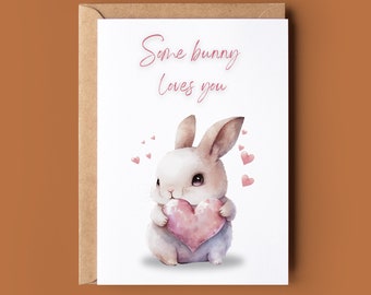 Bunny Pun Anniversary Card - Personalised Anniversary Card - Rabbit Lover Card - Cute Anniversary Card - Card For Him - Card For Her