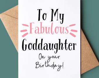 Special Goddaughter Birthday Card - Greetings Card For Goddaughter - Goddaughter Happy Birthday Card - Card For Goddaughter
