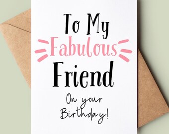 Carte de joyeux anniversaire avec un ami - Carte d'anniversaire d'un ami fabuleux - Jolie carte d'anniversaire pour un ami - Cadeau carte d'anniversaire