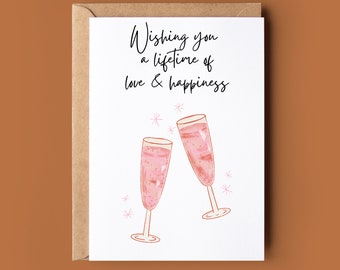 Congratulations On Your Marriage Card - Newlywed Greeting Card - Congrats On Your Wedding Day - A Toast To The Married Couple Card