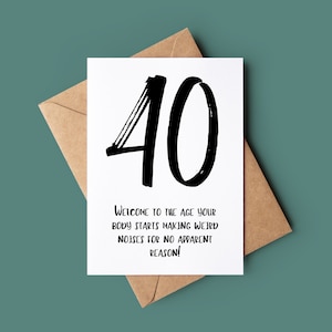 40e carte de joyeux anniversaire - carte d'anniversaire d'étape drôle d'âge - carte de voeux vous avez quarante ans - carte personnalisée de quarantième anniversaire
