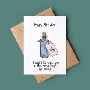 Carte d'anniversaire Potion de jouvence - Carte de joyeux anniversaire drôle - Carte de voeux grossiers - Carte d'anniversaire méchante - Carte Fontaine de jouvence