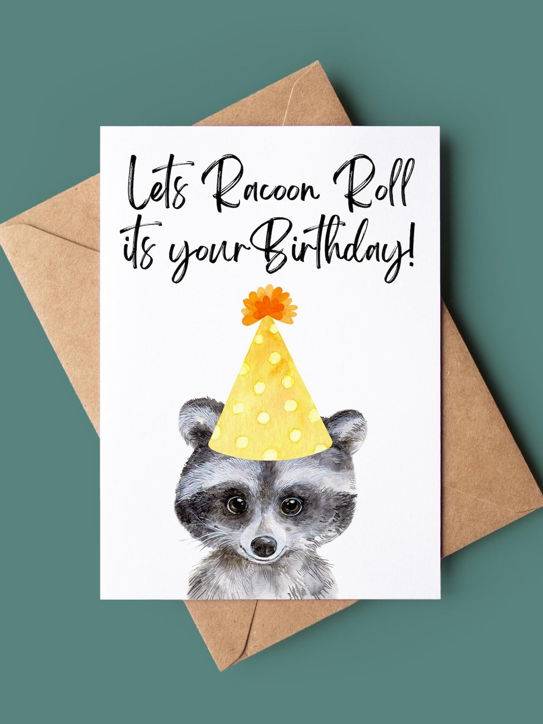 Cute Happy Birthday Card - Funny Lets Racoon Roll Birthday Card ...