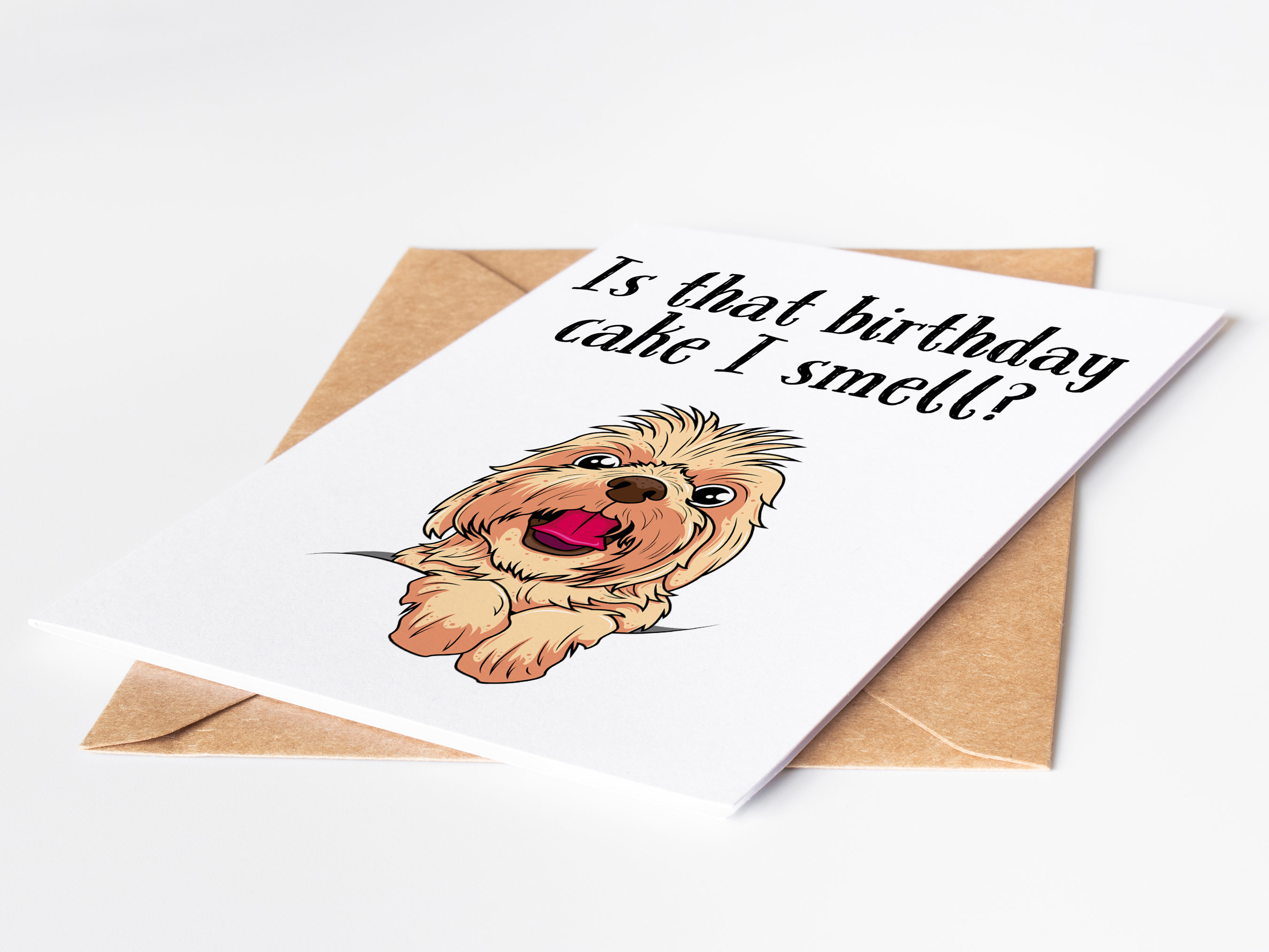 Happy Birthday Card - Funny Dog Birthday Card - Greedy Dog Greetings ...