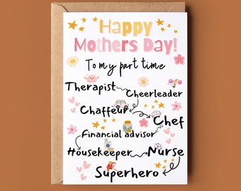 Funny Mothers Day Card - Mothers Day Greeting Card - Card For Mum - Mothers Day Gift - Personalised Card - Cute Card For Mum - Card For Her