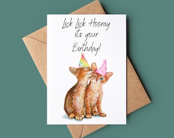 Alles Gute zum Geburtstag Katzen Karte - Lustige Katzen Geburtstagskarte - Niedliche Katzen Grußkarte - Kundenspezifische Geburtstagskarte - Tierliebhaber Geburtstagskarte