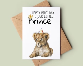 Löwenjunges Geburtstagskarte - Niedliches Löwenjunges Bday Karte - Löwe Grußkarte - Individuelle Geburtstagskarte - Tierliebhaber Karte - Karte für Kind