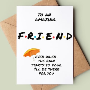 Tarjeta para un amigo increíble - Tarjeta de cumpleaños personalizada para un amigo - Tarjeta de felicitación divertida - Tarjeta con temática de programa de televisión - Tarjeta linda