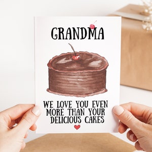 Linda tarjeta de cumpleaños para abuela - tarjeta de pastel de cumpleaños divertido - tarjeta de felicitación para Nan - tarjeta de cumpleaños para abuela - tarjeta para abuela