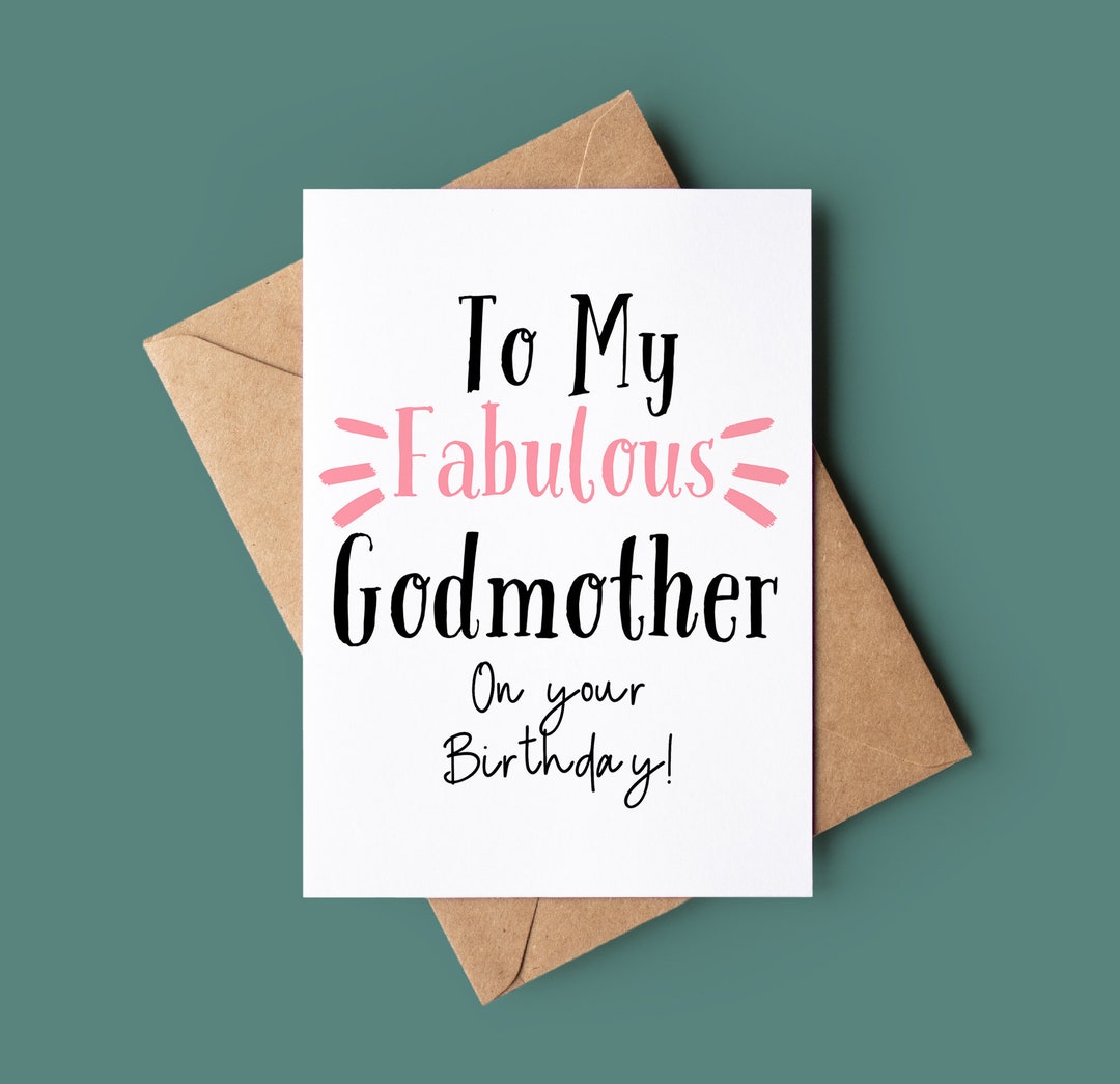 Fabulous Godmother Birthday Card - Greetings Card for Godmother ...